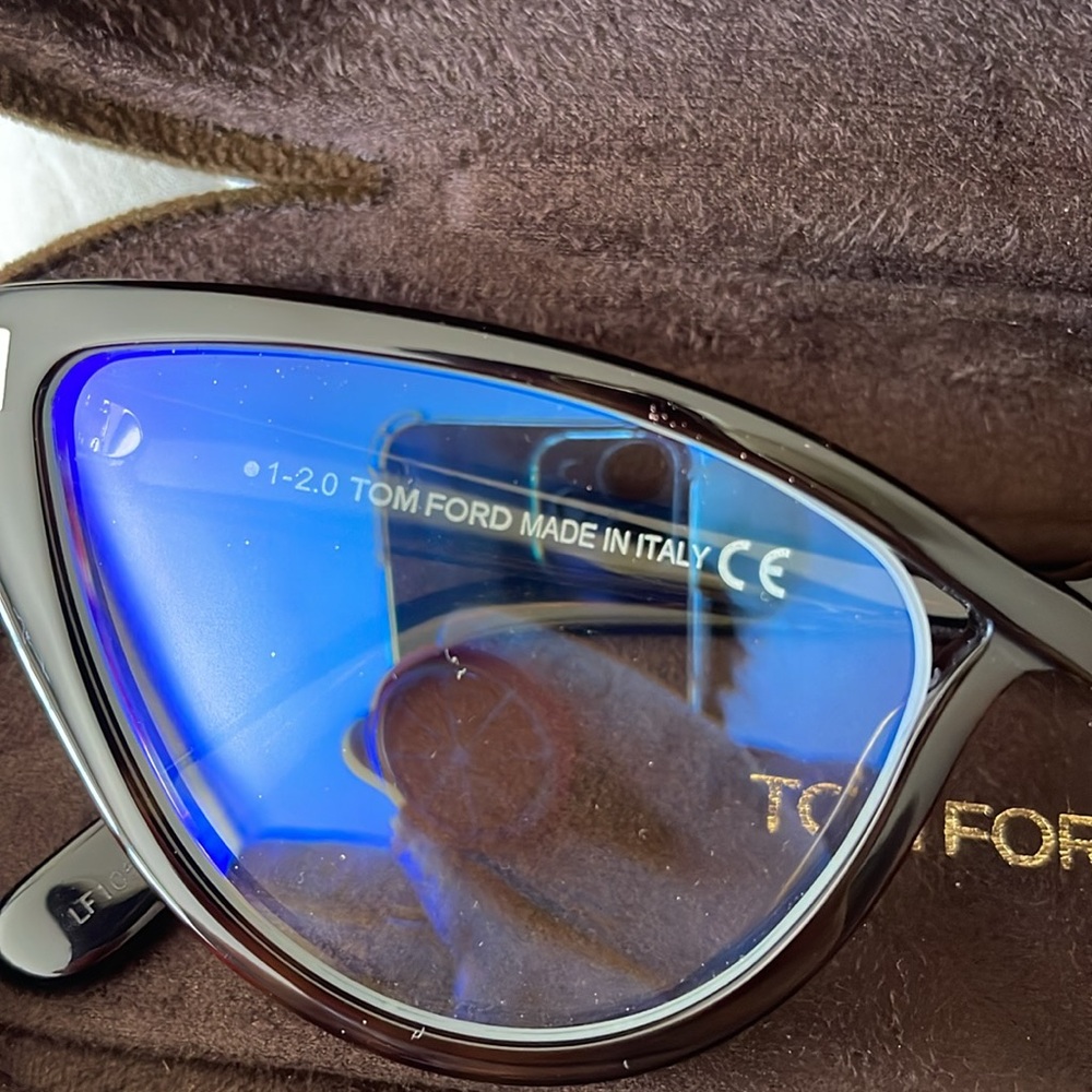 Tom Ford Full Presentation BNIB Cateye Blue Block glasses frames sunglasses - Picture 3 of 8
